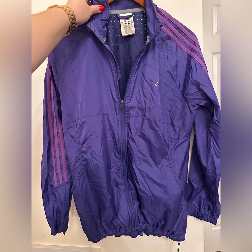 Purple adidas running jacket